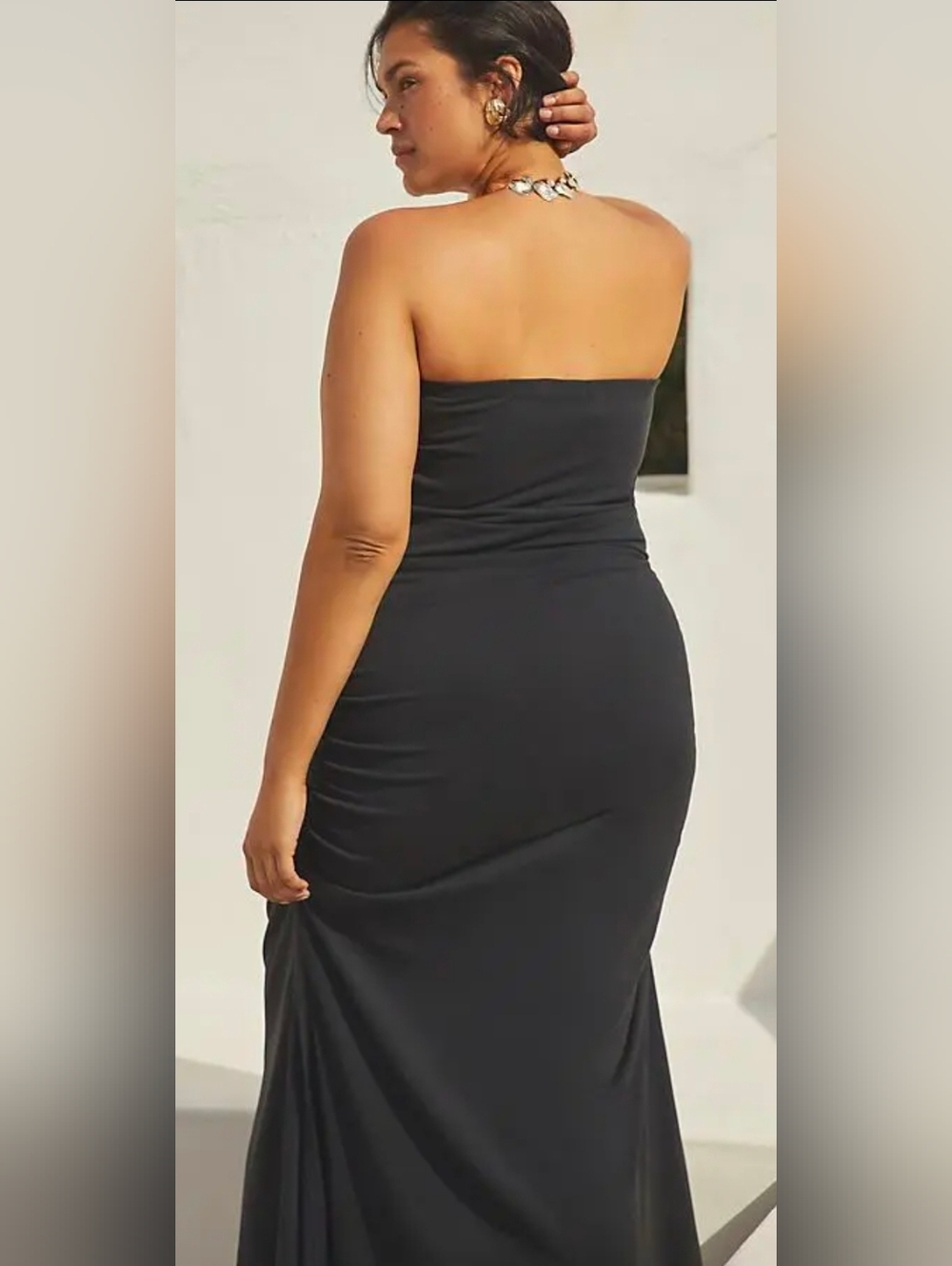 Anthropologie Strapless Ruched Midi Dress - Picture 7 of 8